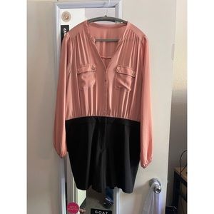 Peach and Black short romper with pockets !!!